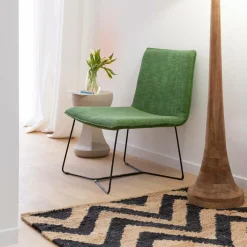 Made in Meubles Fauteuil en tissu et métal Isaure