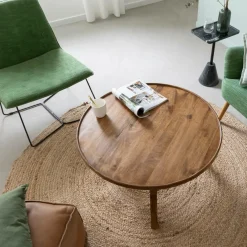 Made in Meubles Fauteuil en tissu et métal Isaure