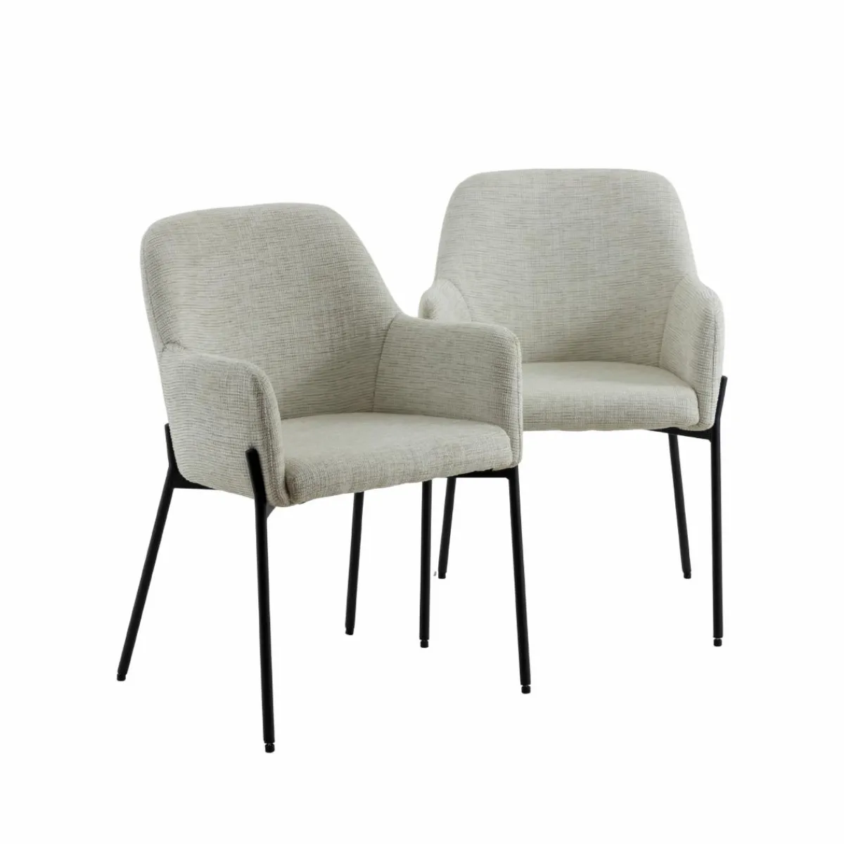 Made in Meubles Fauteuil en tissu sable Aëlys (lot de 2)