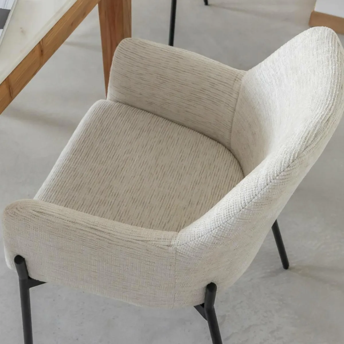 Made in Meubles Fauteuil en tissu sable Aëlys (lot de 2)