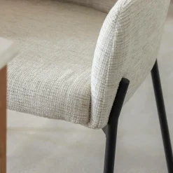 Made in Meubles Fauteuil en tissu sable Aëlys (lot de 2)