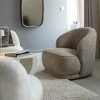 Made in Meubles Fauteuil en tissu taupe Travis