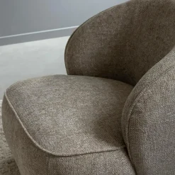 Made in Meubles Fauteuil en tissu taupe Travis