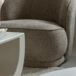 Made in Meubles Fauteuil en tissu taupe Travis