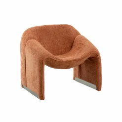 Made in Meubles Fauteuil en tissu terracotta Théa