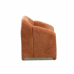 Made in Meubles Fauteuil en tissu terracotta Théa