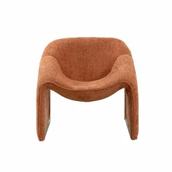 Made in Meubles Fauteuil en tissu terracotta Théa