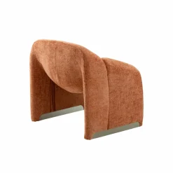 Made in Meubles Fauteuil en tissu terracotta Théa
