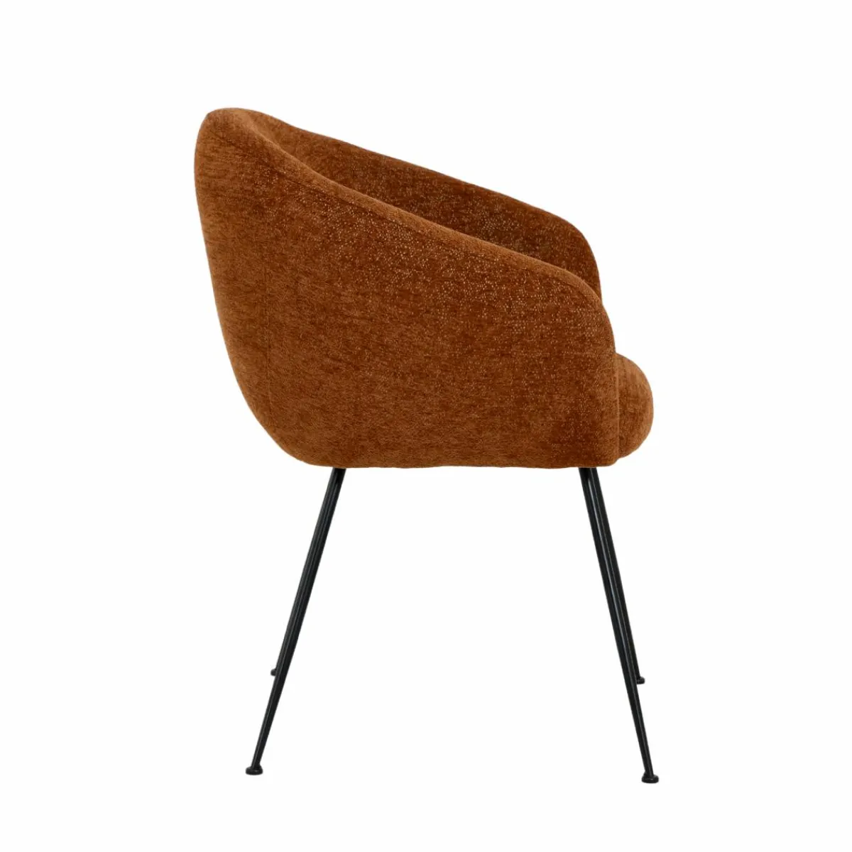 Made in Meubles Fauteuil en tissu terracotta et pieds en métal Sandy