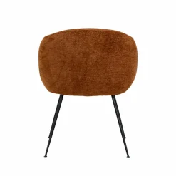 Made in Meubles Fauteuil en tissu terracotta et pieds en métal Sandy