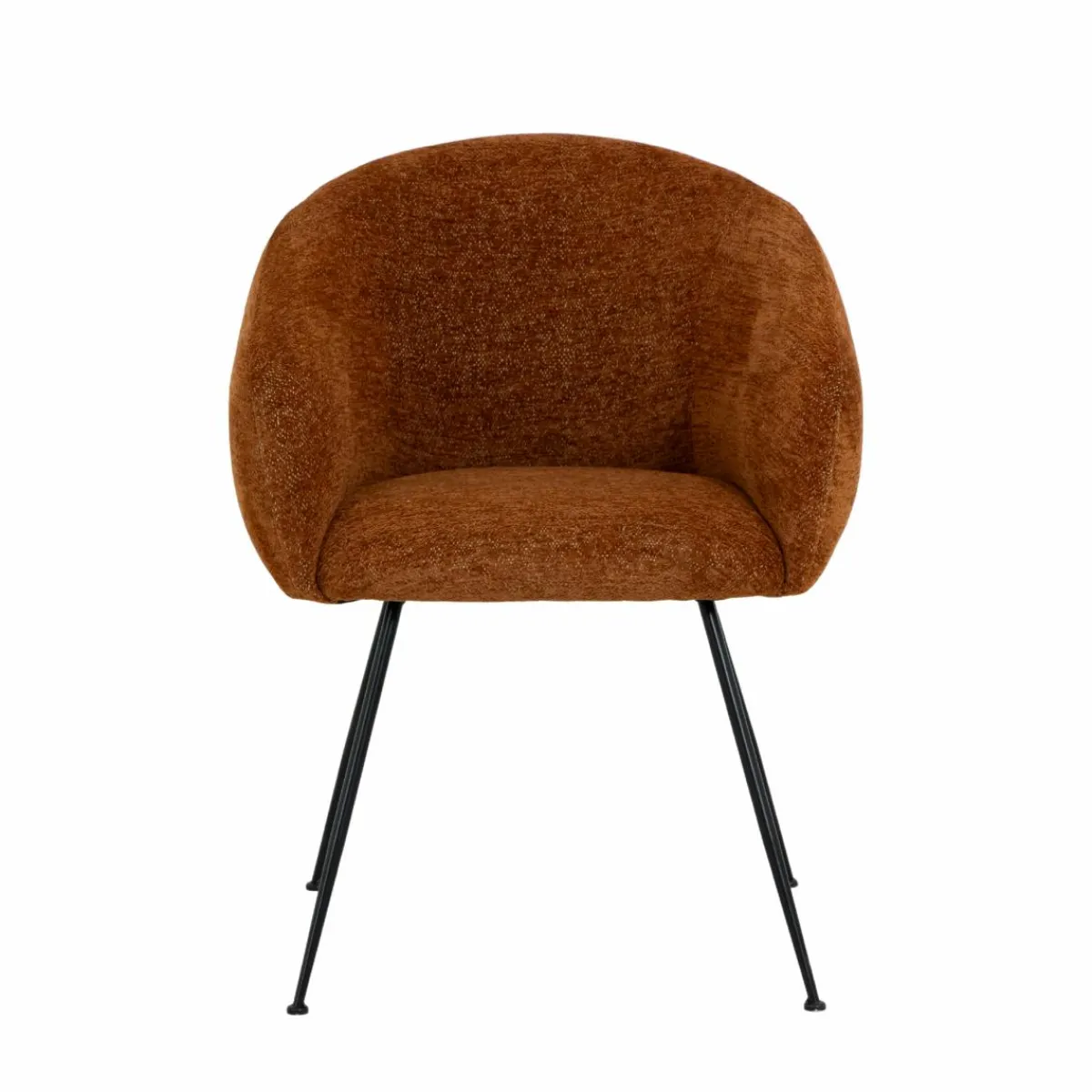 Made in Meubles Fauteuil en tissu terracotta et pieds en métal Sandy