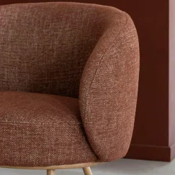 Made in Meubles Fauteuil en tissu terracotta confort Orenzo