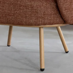 Made in Meubles Fauteuil en tissu terracotta confort Orenzo