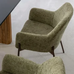 Made in Meubles Fauteuil en tissu vert Aëlys (lot de 2)