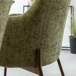 Made in Meubles Fauteuil en tissu vert Aëlys (lot de 2)