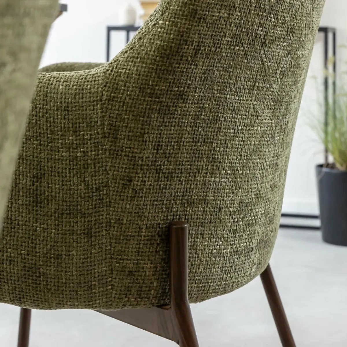 Made in Meubles Fauteuil en tissu vert Aëlys (lot de 2)