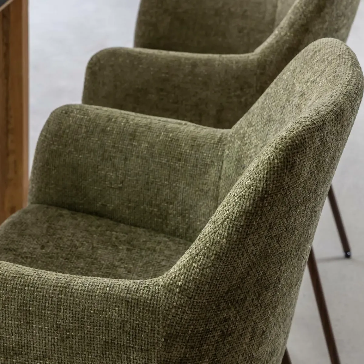 Made in Meubles Fauteuil en tissu vert Aëlys (lot de 2)