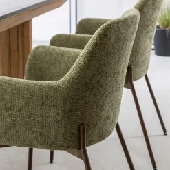 Made in Meubles Fauteuil en tissu vert Aëlys (lot de 2)