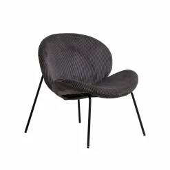 Made in Meubles Fauteuil en velours gris Dorian