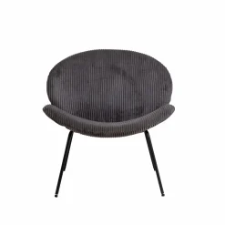 Made in Meubles Fauteuil en velours gris Dorian