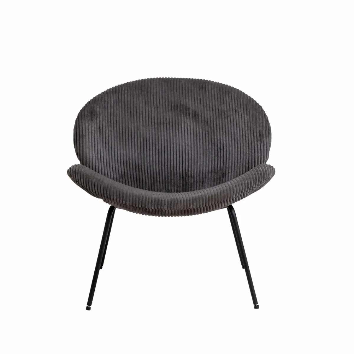 Made in Meubles Fauteuil en velours gris Dorian