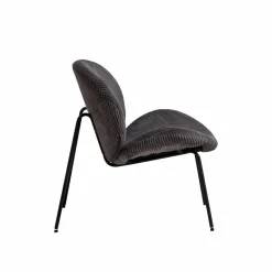 Made in Meubles Fauteuil en velours gris Dorian