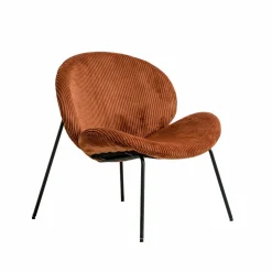 Made in Meubles Fauteuil en velours terracotta Dorian