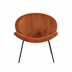 Made in Meubles Fauteuil en velours terracotta Dorian