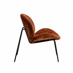 Made in Meubles Fauteuil en velours terracotta Dorian
