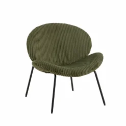 Made in Meubles Fauteuil en velours vert Dorian