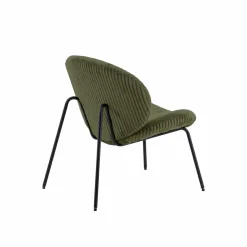 Made in Meubles Fauteuil en velours vert Dorian