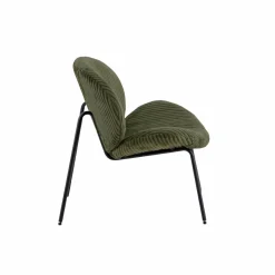 Made in Meubles Fauteuil en velours vert Dorian