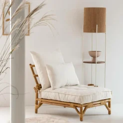 Made in Meubles Fauteuil futon en rotin 1 place Elisa