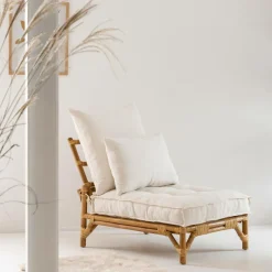 Made in Meubles Fauteuil futon en rotin 1 place Elisa