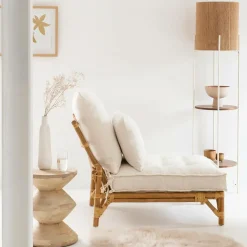 Made in Meubles Fauteuil futon en rotin 1 place Elisa