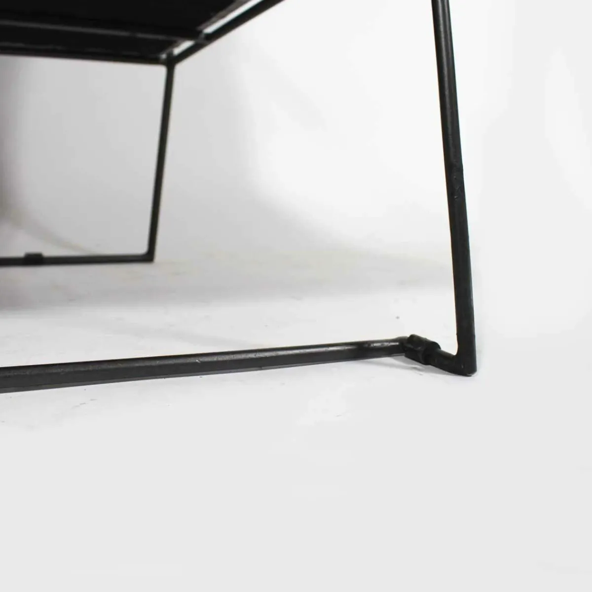 Made in Meubles Fauteuil lounge en tissu bleu délavé armature métal