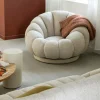Made in Meubles Fauteuil nuage en tissu écru Héléna