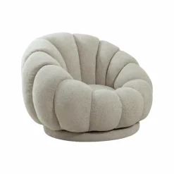 Made in Meubles Fauteuil nuage en tissu écru Héléna