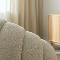 Made in Meubles Fauteuil nuage en tissu écru Héléna