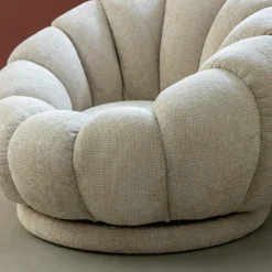 Made in Meubles Fauteuil nuage en tissu écru Héléna