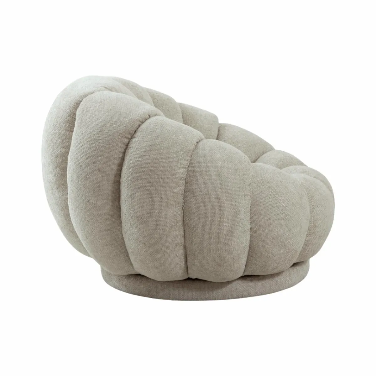 Made in Meubles Fauteuil nuage en tissu écru Héléna