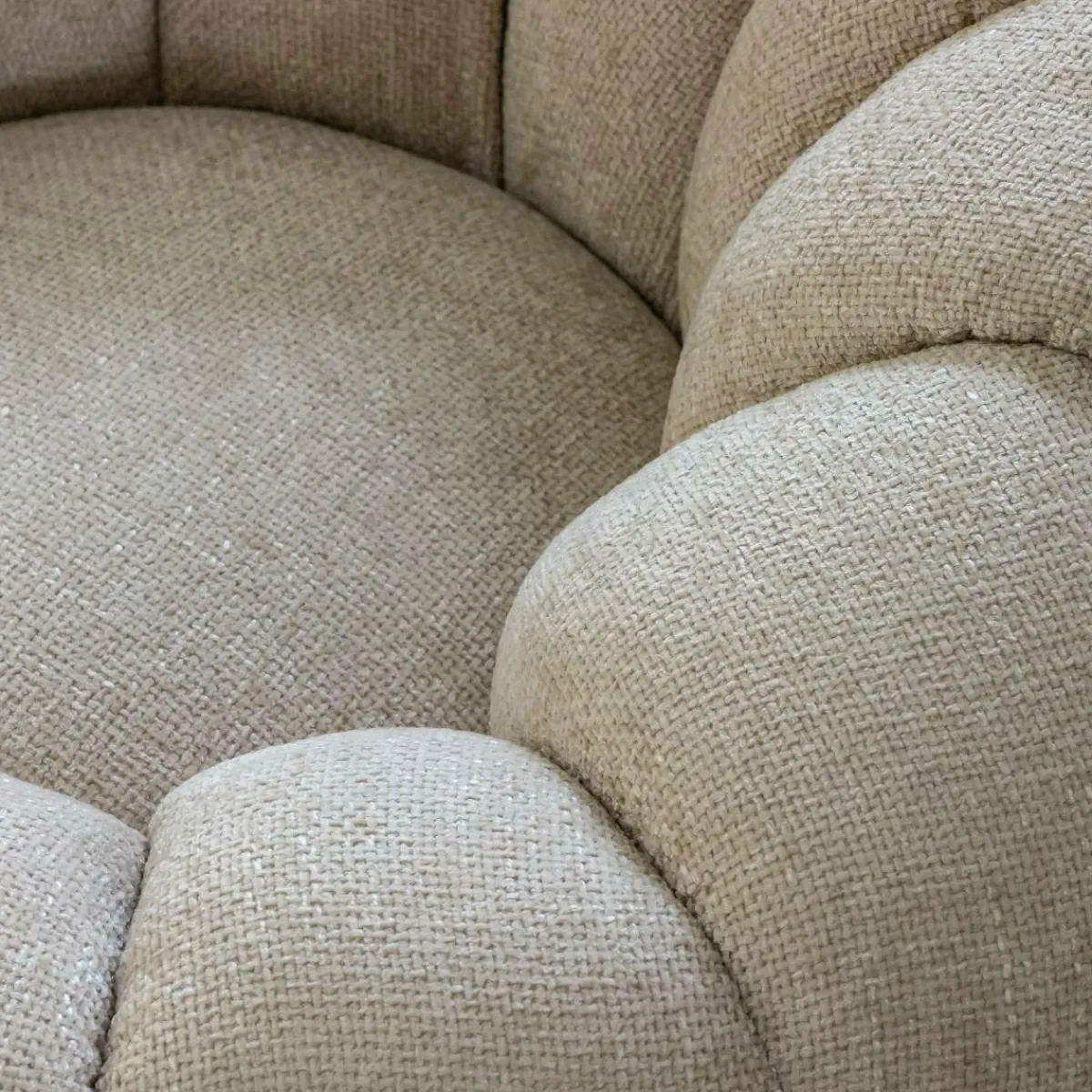 Made in Meubles Fauteuil nuage en tissu écru Héléna