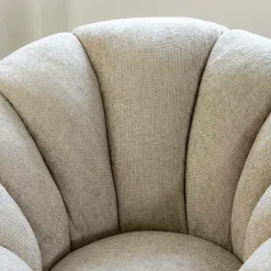 Made in Meubles Fauteuil nuage en tissu écru Héléna