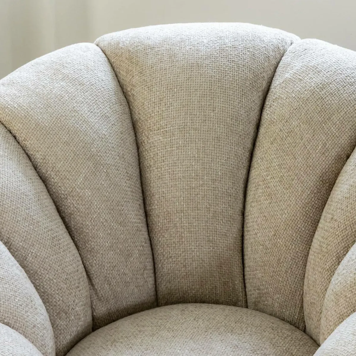 Made in Meubles Fauteuil nuage en tissu écru Héléna