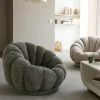 Made in Meubles Fauteuil nuage en tissu vert gris Héléna