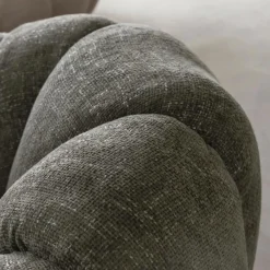 Made in Meubles Fauteuil nuage en tissu vert gris Héléna