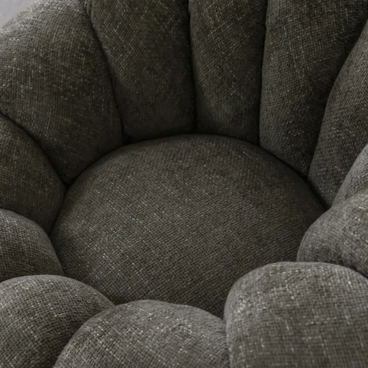 Made in Meubles Fauteuil nuage en tissu vert gris Héléna