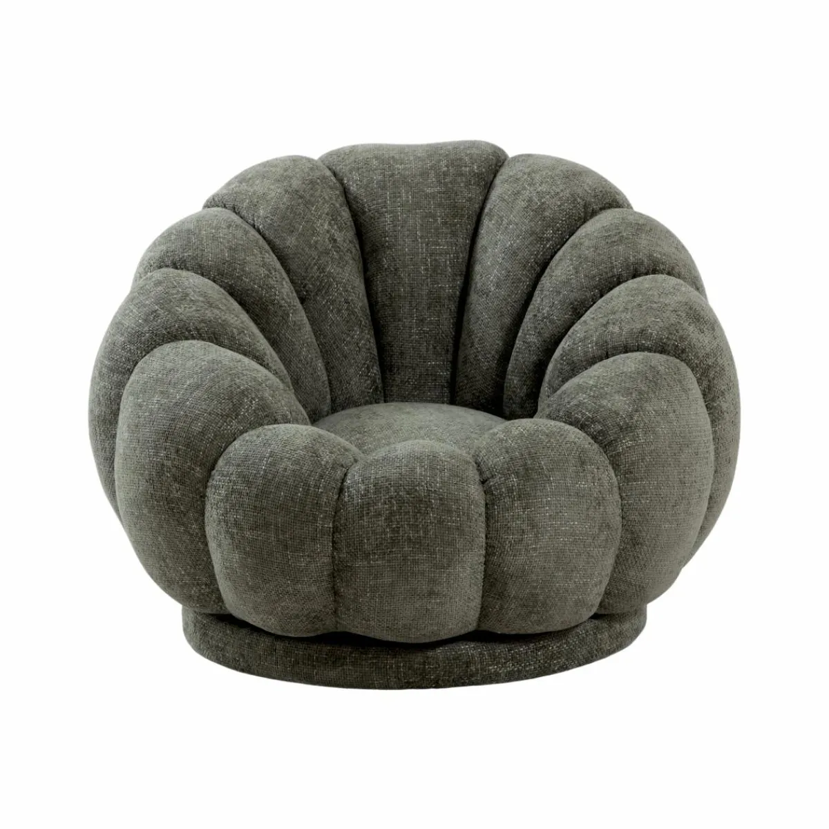 Made in Meubles Fauteuil nuage en tissu vert gris Héléna