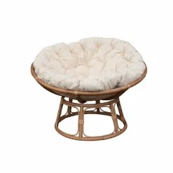 Made in Meubles Fauteuil papasan en rotin avec coussin Rattan
