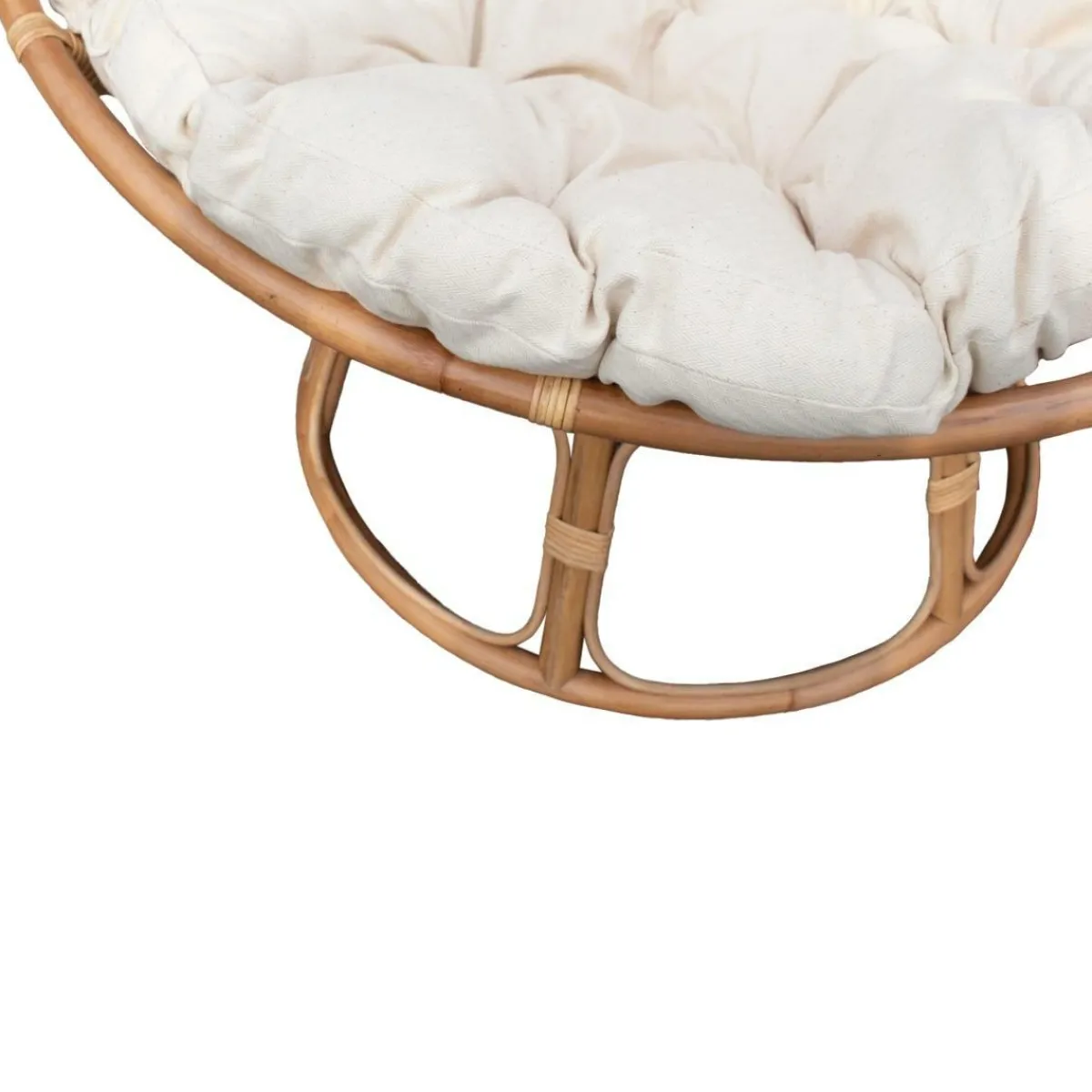 Made in Meubles Fauteuil papasan en rotin avec coussin Rattan